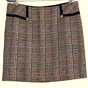 Trina Turk Tweed Preppy Midi Skirt